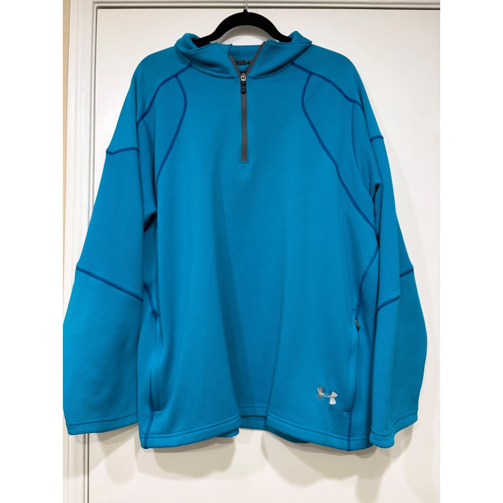 Under Armour || 1/4 Zip Pullover || 2XL || Blue Textured ||